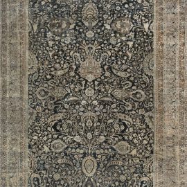 Antique Khorassan Persian Allover Floral Light Beige Hand-Knotted Wool Rug – Circa 1900 BB7236