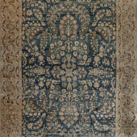 Authentic Persian Khorassan Blue Handmade Wool Carpet BB7468
