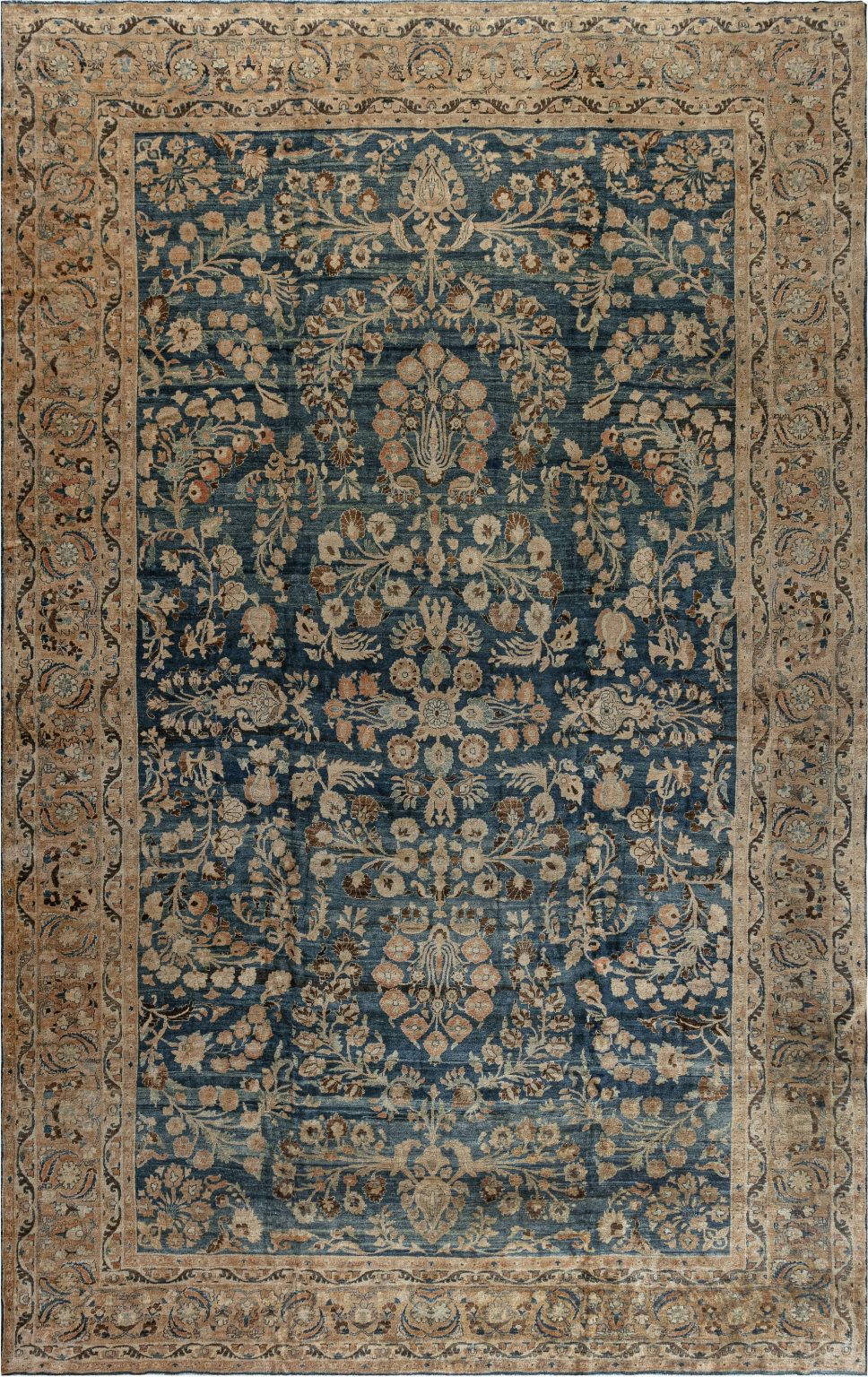 Authentic Persian Khorassan Blue Handmade Wool Carpet BB7468