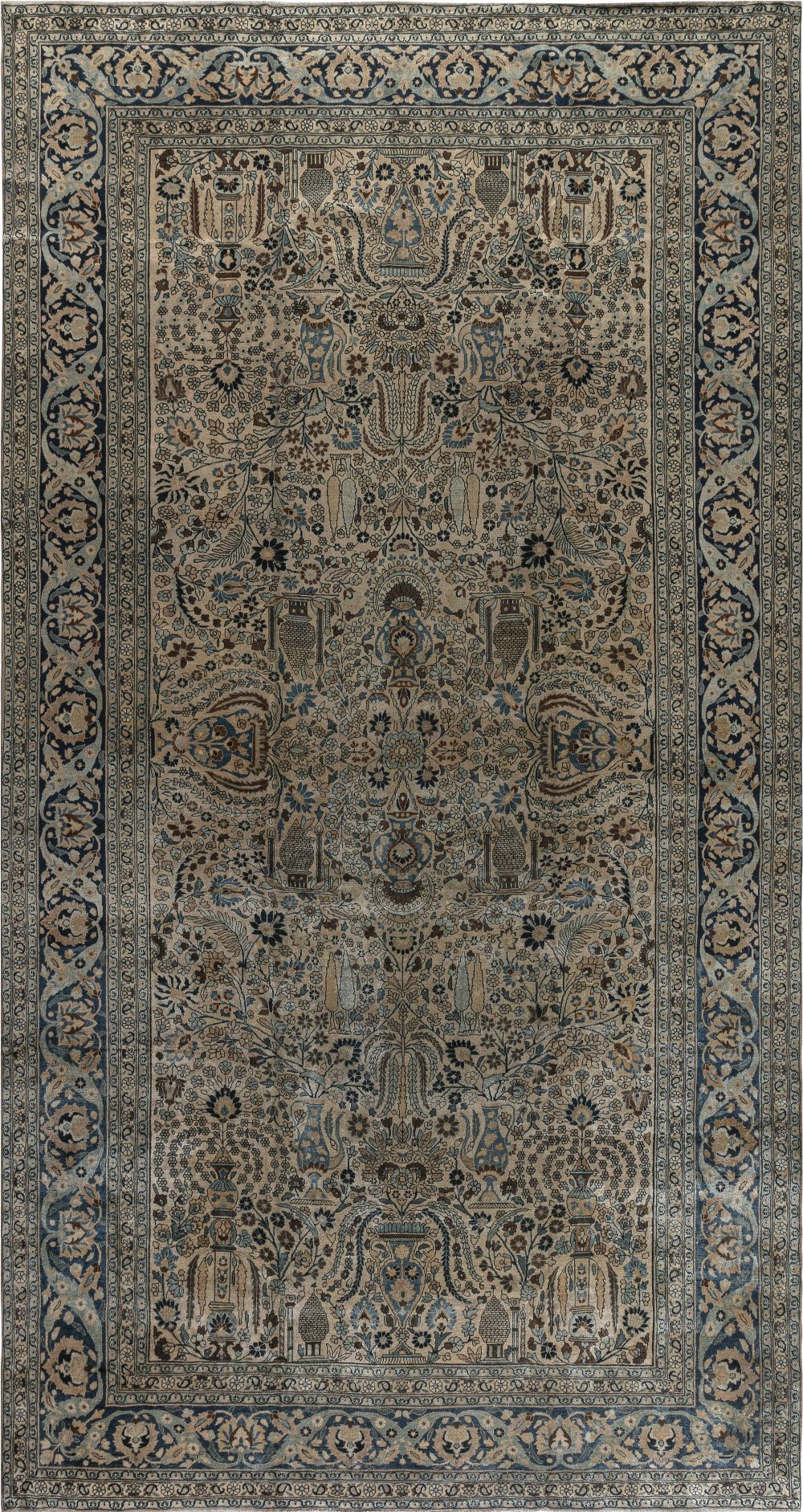 Antique Khorassan Botanic Design Handmade Wool Rug BB7470