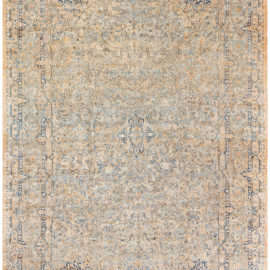 Antique Kirman Persian Allover Floral Pale Sand Hand-Knotted Wool Rug – Circa 1920 BB8597