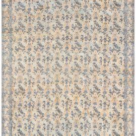 Kirman Persian Antique Allover Floral Pale Sand Hand-Knotted Wool Rug – Circa 1900 BB8584