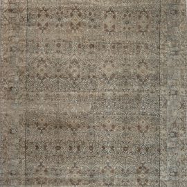 Kirman Persian Antique Allover Floral Warm Tan Hand-Knotted Wool Rug – Circa 1900 BB7217