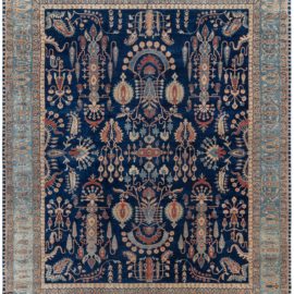 Kirman Persian Antique Allover Floral Light Beige Hand-Knotted Wool Carpet – Circa 1920 BB8818