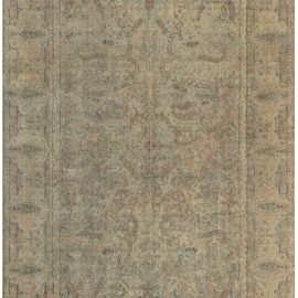 Antique Kirman Persian Floral Allover Soft Beige Hand-Knotted Wool Rug – Circa 1880 BB7733