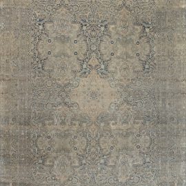 Antique Kirman Persian Floral Allover Pale Sand Hand-Knotted Wool Carpet – Circa 1920 BB7199