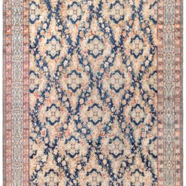 Antique Malayer Persian Allover Floral Cream Hand-Knotted Wool Rug – Circa 1900 BB8583