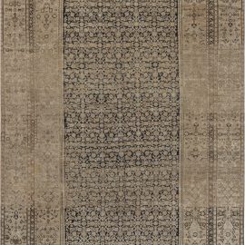 Vintage Persian Malayer Beige Handmade Wool Rug BB7449