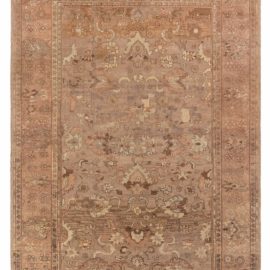 Antique Malayer Persian Floral Allover Warm Tan Hand-Knotted Wool Rug – Circa 1920 BB8458