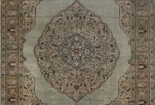 Antique Persian Tabriz Botanic Design Handmade Wool Carpet BB7521