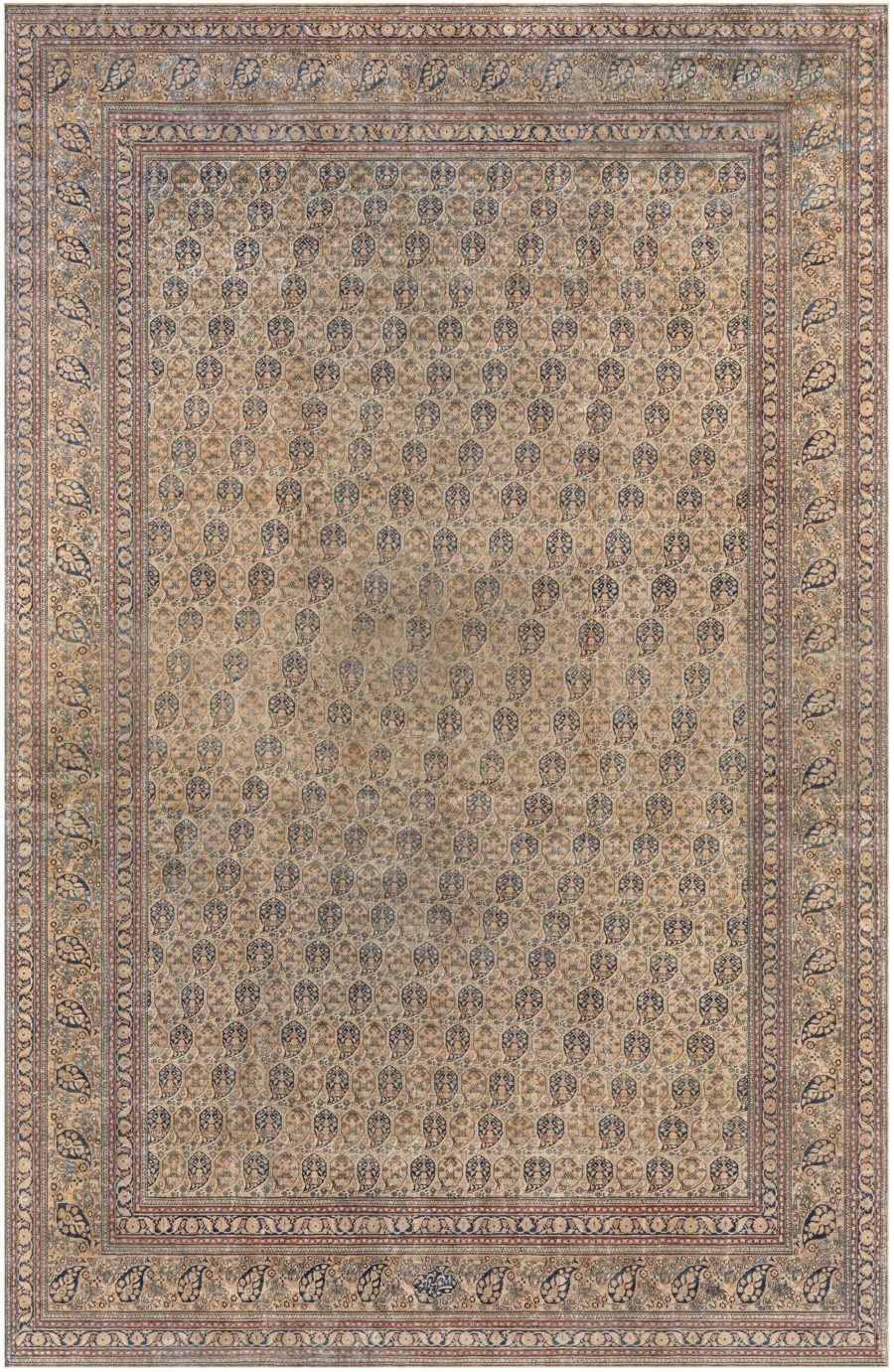 Oversized Authentic 19th Century Persian Meshad Hand Knotted Wool Rug BB7719