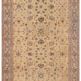 Antique Sultanabad Persian Allover Floral Soft Beige Hand-Knotted Wool Rug – Circa 1920 BB8598