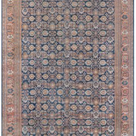 Sultanabad Persian Antique Floral Allover Light Beige Hand-Knotted Wool Carpet – Circa 1880 BB7222