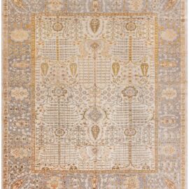 Antique Sultanabad Persian Floral Allover Light Beige Hand-Knotted Wool Rug – Circa 1900 BB9074