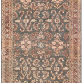 Antique Sultanabad Persian Allover Floral Classic Taupe Hand-Knotted Wool Carpet – Circa 1900 BB8444