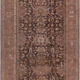 Antique Sultanabad Persian Allover Geometric Pale Sand Hand-Knotted Wool Rug – Circa 1880 BB8871