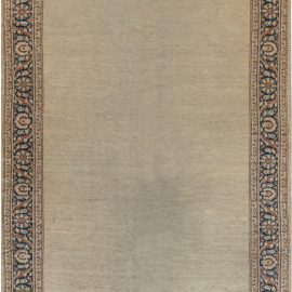 Authentic 19th Century Persian Sultanabad Beige Handmade Wool Carpet BB7452