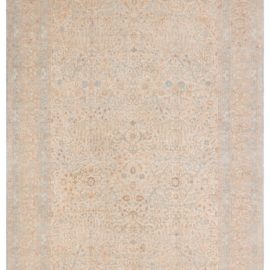 Tabriz Persian Antique Allover Floral Light Beige Hand-Knotted Wool Rug – Circa 1920 BB8591
