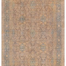 Tabriz Persian Antique Floral Allover Warm Tan Hand-Knotted Wool Rug – Circa 1880 BB8562