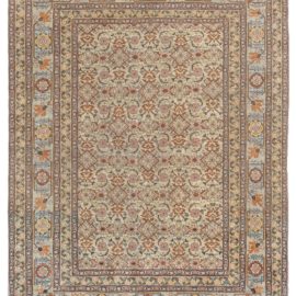 Antique Persian Tabriz Brown, Pink and Gray Handwoven Wool Rug BB6178