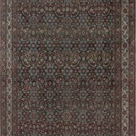 Antique Tabriz Persian Allover Ivory Beige Hand-Knotted Wool Carpet – Circa 1900 BB7406