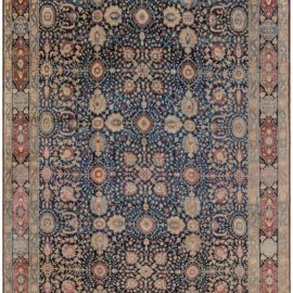 Tabriz Persian Antique Floral Allover Warm Tan Hand-Knotted Wool Rug – Circa 1900 BB7404