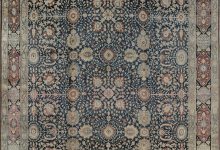 Antique <mark class='searchwp-highlight'>Persian</mark> Tabriz Botanic Blue Red Beige Handmade Wool Carpet BB7404