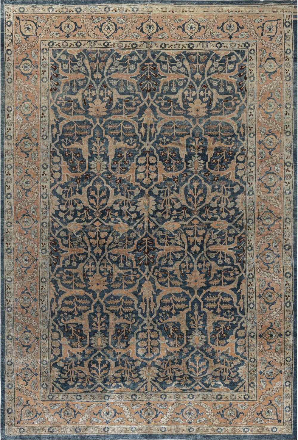 Authentic Persian Tabriz Handmade Wool Carpet BB7489
