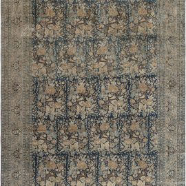 Tabriz Persian Antique Floral Allover Light Beige Hand-Knotted Wool Rug – Circa 1900 BB7490