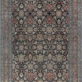 Antique Tabriz Persian Allover Geometric Warm Tan Hand-Knotted Wool Rug – Circa 1880 BB7223