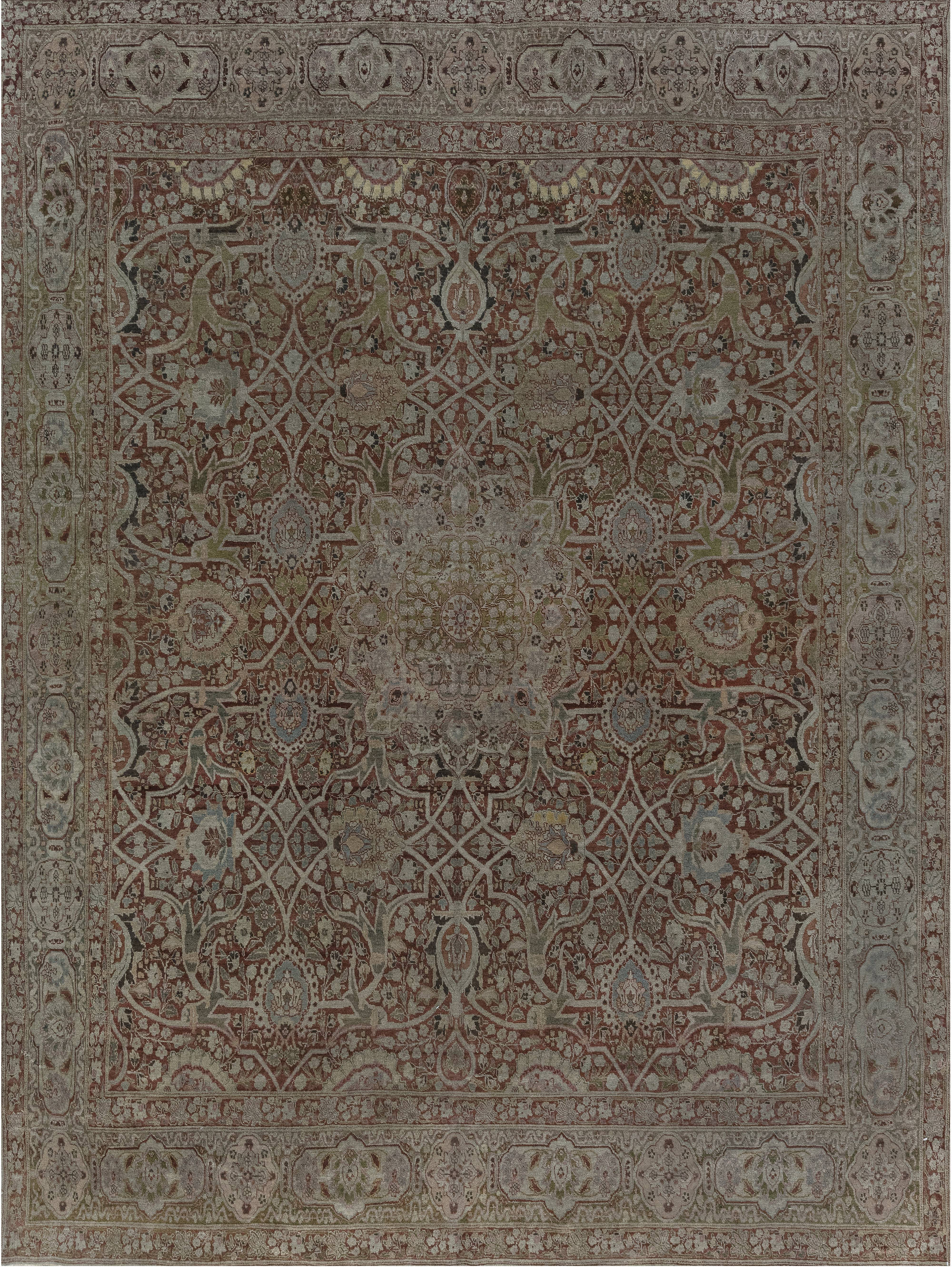 Fine Antique Persian Tabriz Hand Knotted Wool Rug BB7278