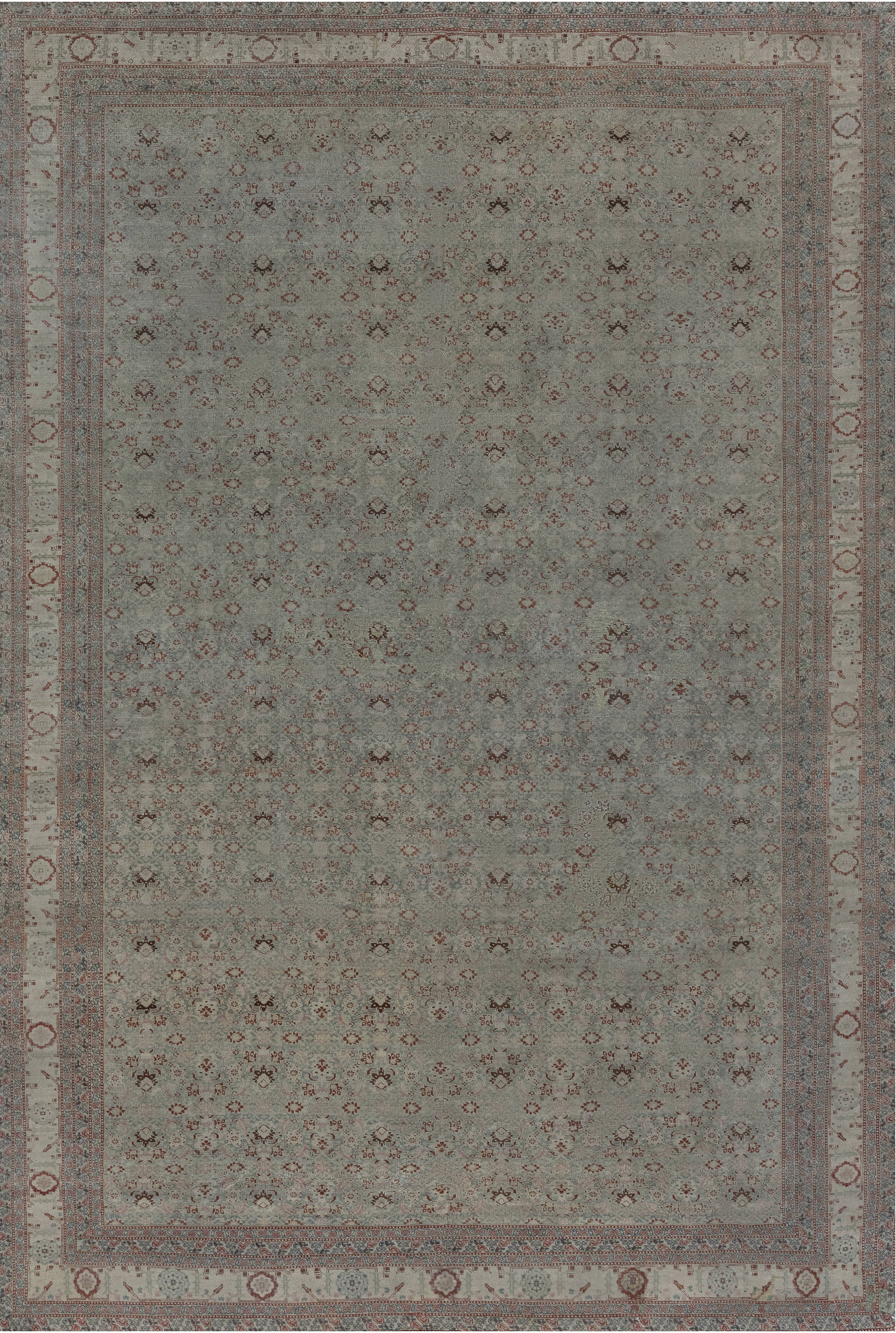 Authentic 19th Century Persian Tabriz Handmade Wool Rug BB7281