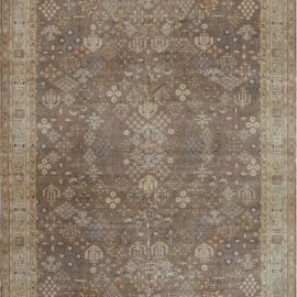 Vintage Persian Tabriz Botanic Design Handmade Wool Carpet BB7494