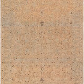Antique Tabriz Persian Allover Floral Warm Tan Hand-Knotted Wool Carpet BB8875