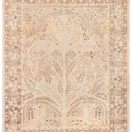 Tabriz Persian Antique Allover Soft Beige Hand-Knotted Wool Rug – Circa 1900 BB8604