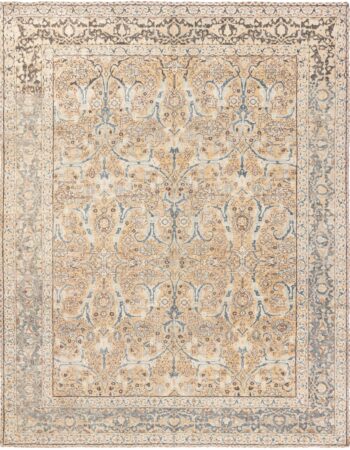 Antique English Floral Allover Golden Tan Needlework Wool Rug – Circa 1890 BB7769 Antique English Floral Allover Golden Tan Needlework Wool Rug – Circa 1890 BB7769