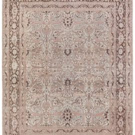 Tabriz Persian Antique Floral Allover Classic Taupe Hand-Knotted Wool Rug – Circa 1920 BB6093