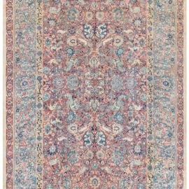 Antique Tabriz Persian Allover Floral Ivory Hand-Knotted Wool Rug – Circa 1920 BB8762