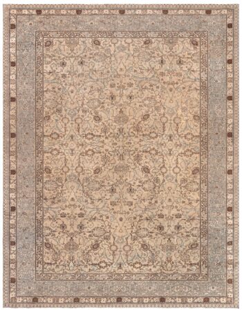 Antique English Floral Allover Golden Tan Needlework Wool Rug – Circa 1890 BB7769 Antique English Floral Allover Golden Tan Needlework Wool Rug – Circa 1890 BB7769