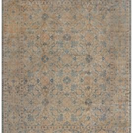 Tabriz Persian Antique Allover Floral Warm Tan Hand-Knotted Wool Rug – Circa 1920 BB5889