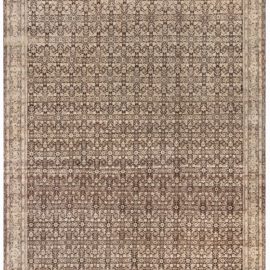 Antique Tabriz Persian Allover Warm Tan Hand-Knotted Wool Rug BB8529