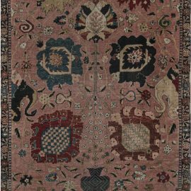 Antique Tabriz Persian Allover Floral Ivory Hand-Knotted Wool Runner – Circa 1920 BB7451