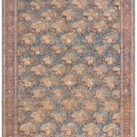 Antique Tabriz Persian Allover Floral Light Blue Hand-Knotted Wool Rug – Circa 1900 BB8571