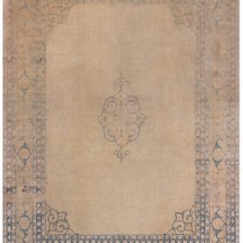 Antique Tabriz Persian Medallion Warm Tan Hand-Knotted Wool Rug – Circa 1880 BB8544