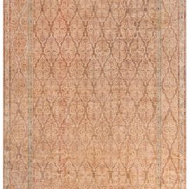 Antique Tabriz Persian Allover Floral Warm Tan Hand-Knotted Wool Carpet – Circa 1900 BB7221