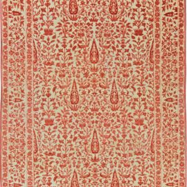 Antique Persian Tabriz Copper, Terracotta and Camel Handmade Wool Rug BB5612