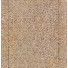 Indian Antique Floral Allover Soft Beige Hand-Knotted Wool Rug – Circa 1920 BB6263