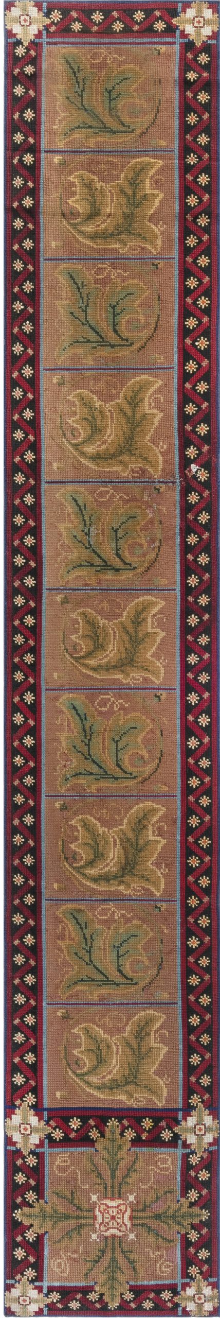 Antique English Needlepoint runner BB7093