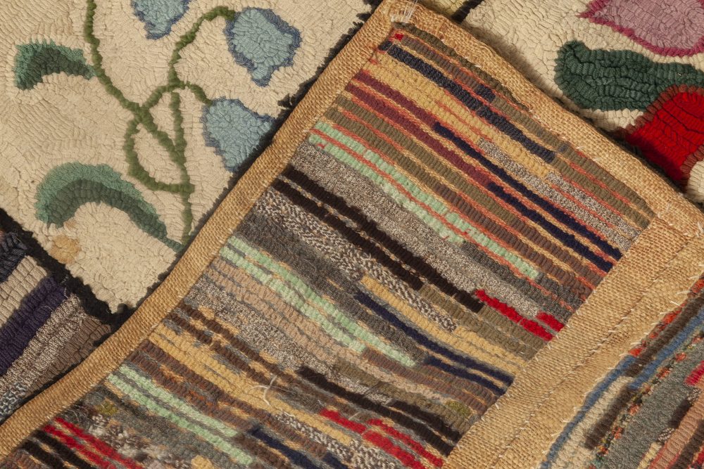 Mid-20th century Colorful American Hooked Wool Rug BB3578