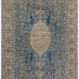 Antique Indian Medallion Warm Tan Hand-Knotted Wool Rug – Circa 1920 BB4476